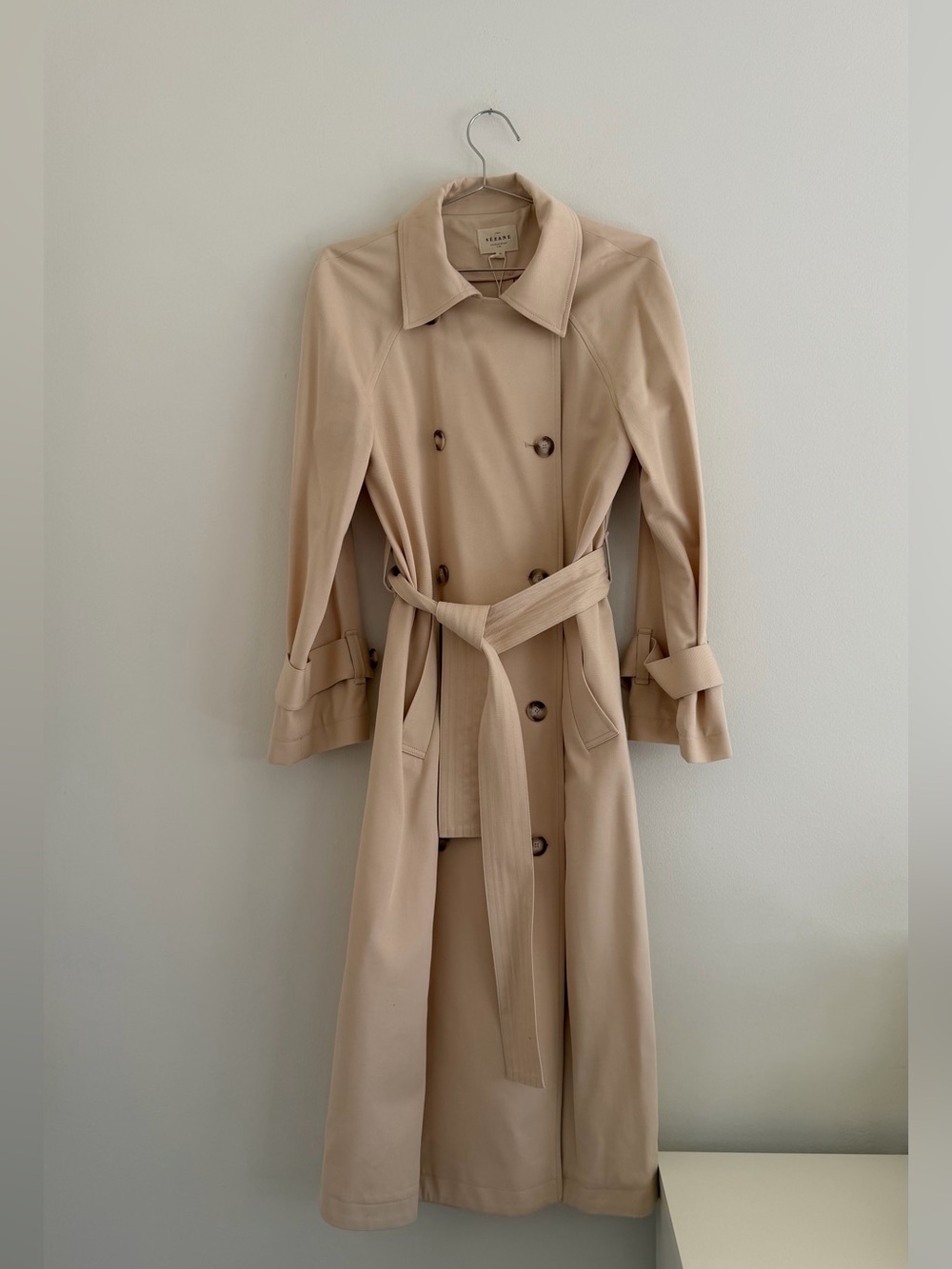 Pierce Beige Trench Coat with Belt - Picture 2 of 7